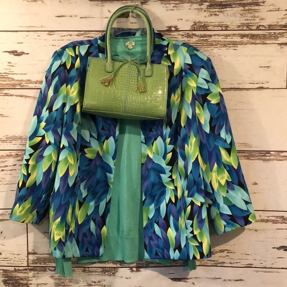 Liz Claiborne sea foam green/turquoise bag. - Picture 7 of 7